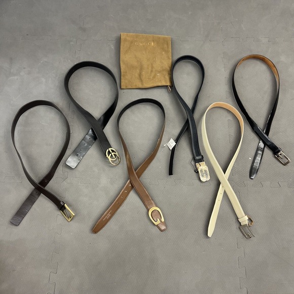 Lot of 6 vintage Gucci Belts, reversible, black, brown, tan buy the lot or indv - Picture 1 of 12